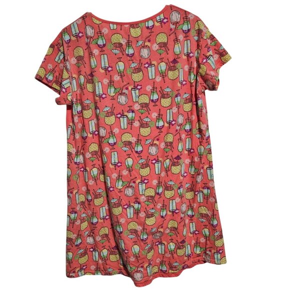 Secret Treasures Coral Pink Nightgown Size Small Medium Drink Happy Thoughts - Picture 2 of 5